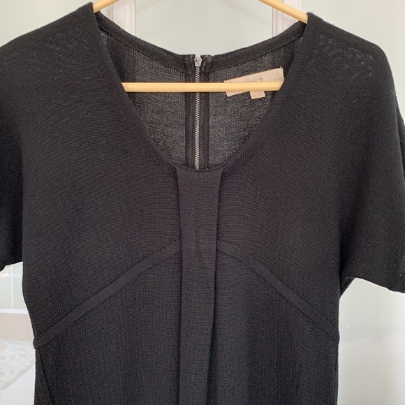 Loft Size Medium Petite black sweater dress well lived. Goes great w/knee boots - Picture 2 of 7
